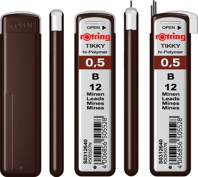 Zdjęcie produktu dla ROTRING Feinmine Dose Feinminen 12 Stück 0,5 B