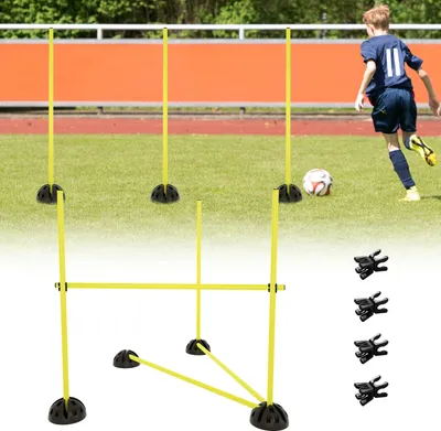 Obrázek produktu pro XMTECH Agility Jumping Bar Set, vytrvalostní tréninková pomůcka Agility Fitness Yellow PVC ABS, tréninkové tyče pro kondiční, koordinační překážky pro skoky, driblink a agilitu