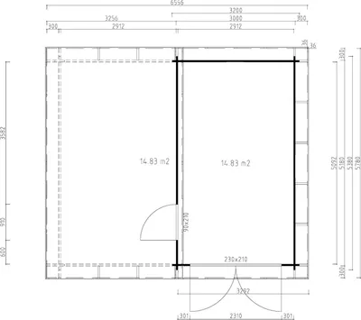 Produktbild von Fjordholz Holzgarage mit Carport Modell Keitum 44