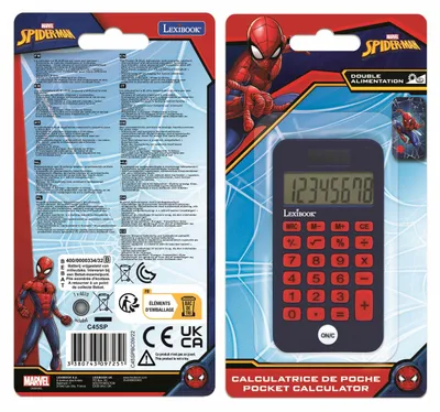 Immagine prodotto di Calcolatrice tascabile SpiderMan a 8 cifre con coperchio di protezione