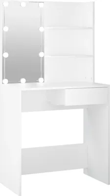 Zdjęcie produktu dla Toaletka z oświetleniem LED, biała, 74,5x40x141 cm
