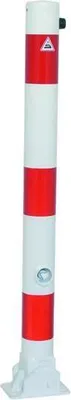 Produktbild von Absperrfosten aus Stahlrohr Ø 76 mm, umlegbar, mit Dreikantverschluss, zum Einbetonieren feuerverzinkt