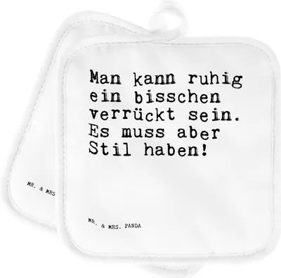 Produktbild von Mr. & Mrs. Panda Topflappen Man kann ruhig ein... - Weiß - Geschenk, Topfuntersetzer, Spruch, Set, Kochlappen, Sprüche Weisheiten Zitate Lustig Weisheit Worte, Spinne