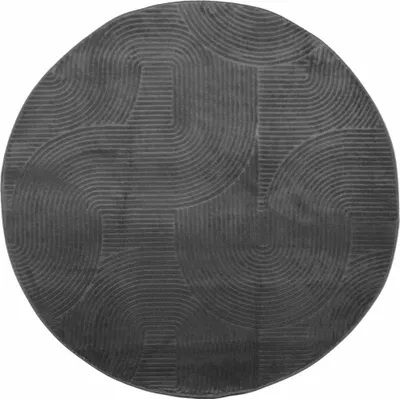 Produktbild von vidaXL Teppich IZA Kurzflor Skandi-Stil Anthrazit Ø 200 cm