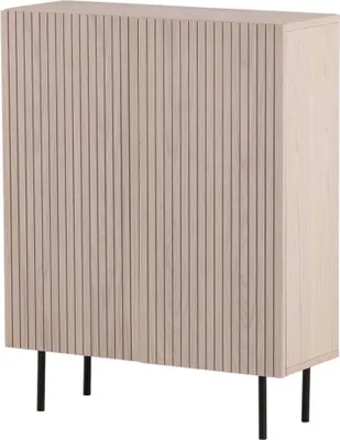 Obrázek produktu pro FURNLUX Příborník Bjorkon béžovo-černý 80 cm / Hlavní barva: béžová / Rozměry: 80 x 30 x 103 cm