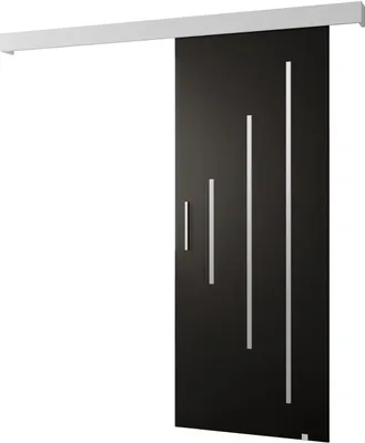 Produktbild von MEBLE KRYSPOL Salwador Y Schiebetür, 80x204 cm, Schwarz , Weiß, Silber