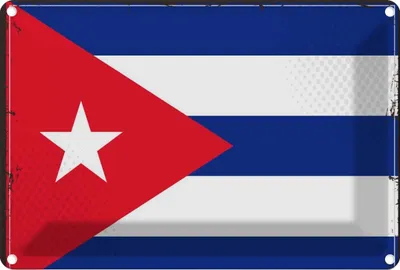 Produktbild von vianmo Blechschild 20x30 cm Kubas Cuba Flagge Fahne Wappen