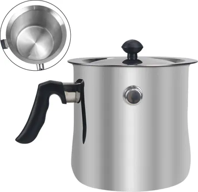 Produktbild von 2,5L Milch- und Wachstopf mit Deckel, Edelstahl-Doppelwand, induktionsgeeignet, Gas- & Elektroherd, vielseitig für Kochen & Schmelzen