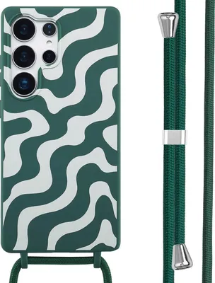 Image de imoshion Étui design en silicone avec cordon pour le Samsung Galaxy S25 Ultra - Vert pétrole Groovy