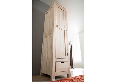 Produktbild von MASSIVMOEBEL24 Schrank Akazie 48x60x200 white stone getüncht  NATURE WHITE #98