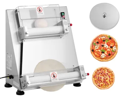 Produktbild von VEVOR Pizzateigroller, 3-14 Zoll automatischer Edelstahl-Pizzapresse, kommerzielle elektrische 370W Nudelmaschine, 260 Stück pro Stunde, einstellbare Dicke, mit Teigpressdeckel, 400 mm
