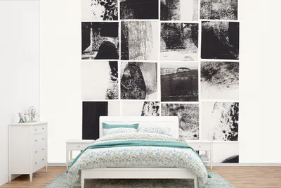 Produktbild von MuchoWow® Fototapete für Wohnzimmer oder Schlafzimmer Wandtapete Vinyl Motivtapete Mosaik - Abstrakt - Schwarz - Weiß - 600x400 cm - Vinyltapeten