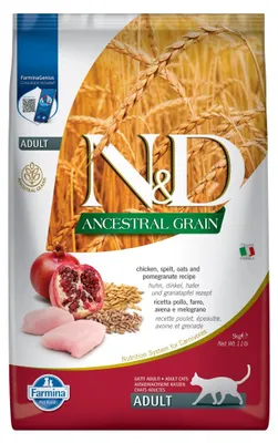 Produktbild von Farmina Pet Food N&D Ancestral Grain, Adult, Huhn, Granatapfel, 5 kg, Getreidefrei