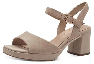 Produktbild von Tamaris Damen Wide Fit Damen Sandalen mit Absatz aus Leder mit verstellbarem Rie