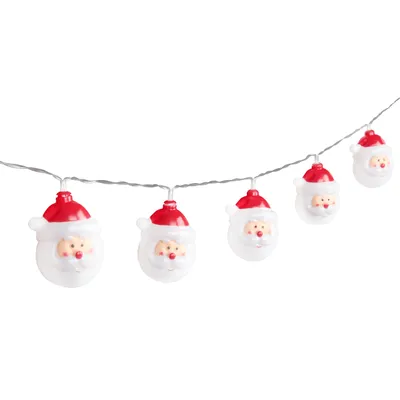 Produktbild von MasterLED LED Lichterkette Weihnachtsmann - 10 LED - 6500K Kaltweiß - batteriebetrieben - IP45 - Weihnachtsdeko Innen - festlicher Winterglanz