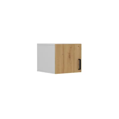 Produktbild von Schrankaufsatz MALEX 40 cm – Aufsatzschrank für Büroschrank, zusätzlicher Stauraum für Büro, Arbeitszimmer – Eiche Artisan/Grau