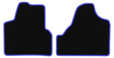 Productafbeelding van Velours automatten voor Citroen Jumpy II 2007-2016 – 2-delig, zwart/blauw, op maat – Wielganizator CARLUX