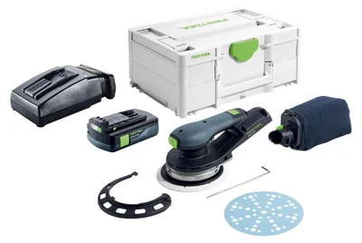Immagine prodotto di Festool ETSC 2 150-Basic levigatrice rotorbitale a batteria 18 V 150 mm brushless + 1x batteria ricaricabile 3,0 Ah + caricabatterie + systainer