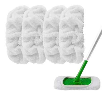 Productafbeelding van Microvezel Mop Pads - Herbruikbaar 4-pack voor vloerreiniging