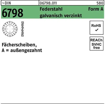 Produktbild von Reyher  Fächerscheiben DIN 6798 FederSt. A 2,5 vz (5000 Stück)