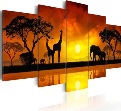 Immagine prodotto di Murale moderno 030112-68 (200x100) - 5 pezzi di immagini fotografiche su tessuto non tessuto Leiwnand Foto Decorazione Arte Murale Stampa