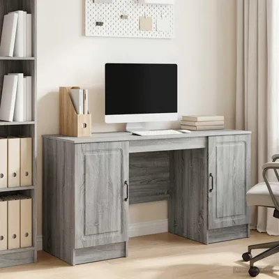 Zdjęcie produktu dla Maison Exclusive - Biurko w kolorze Sonoma, wymiary 142,5 x 50 x 75 cm, wykonane z płyty wiórowej