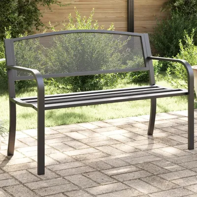 Produktbild von Gartenbank 119 cm Schwarz Stahl 11,65 Kg
