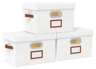 Produktbild von Set aus 3 Faltbaren Stoffboxen mit Deckel 45 x 30 x 30 cm