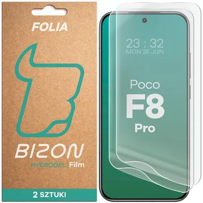 Produktbild von 2x Hydrogel Folie für den Bildschirm für Xiaomi POCO F8 Pro, Bizon Film Hydrogel Front Duo