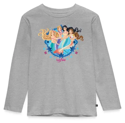 Produktbild von Spreadshirt Schleich Bayala Meerjungfrauen Kinder Premium Langarmshirt, 110/116 (4 Jahre), Grau meliert