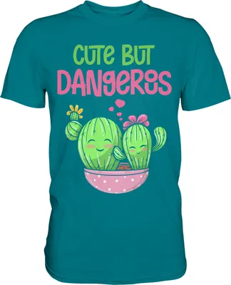Produktbild von Süß aber Gefährlich Kaktus T-Shirt – Diva Blue / M