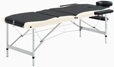 Produktbild von Klappbare Massageliege 3-Zonen mit Aluminiumgestell, gepolstert, 191 x 70 cm, höhenverstellbar 59 bis 81 cm, Tragetasche, für Massage, Wellness, Praxis, Salon, Spa