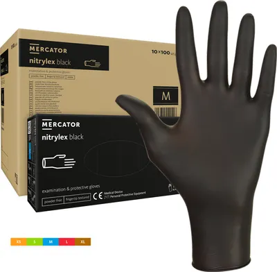 Produktbild von 1000 Stück Einmalhandschuhe  schwarze M unsteril Nitrilhandschuhe puderfrei Latexfrei,medizinische Einweghandschuhe，Zuverlässiger Schutz,Lebensmittel