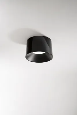 Produktbild von Zylindrische LED-Pendelleuchte aus glänzend schwarzem Metall, 36 W, dimmbare Farbtemperatur, Durchmesser 50 cm - Perenz
