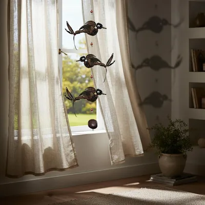 Produktbild von Windspiel-Mobile mit 3 Holzvögeln, Länge ca. 94 cm