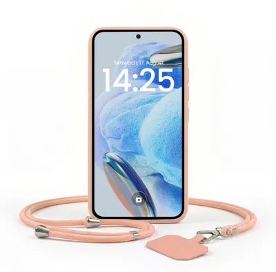 Produktbild von Handyhülle für Xiaomi Redmi Note 12 Pro+ 5G mit Handykette Band Kordel Hülle Case Schutzhülle Rosa Rose