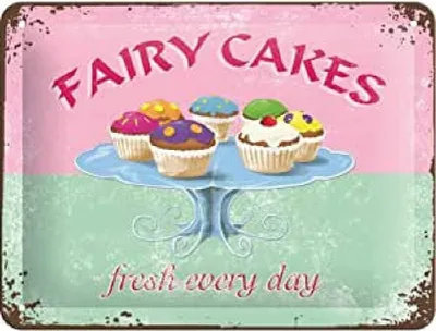 Produktbild von Nostalgic-Art - Blechschild 30 x 40 cm - FAIRY CAKES - fresh every day