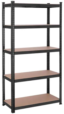 Regal 40x90x180 cm, 5 Böden, bis 875 kg belastbar, schwarz-gelb