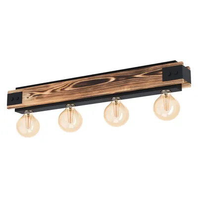 Immagine prodotto di Eglo 43466 LAYHAM E27 Plafoniera a 4 vie 760x85mm Marrone Nero