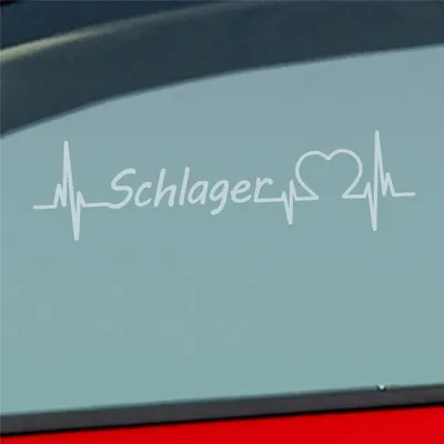 Produktbild von Auto Aufkleber Schlager Puls Herzschlag 19x5 cm Milchglas Sticker Heckscheibenaufkleber