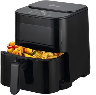 Obrázek produktu pro Fritovací trouba s horkým vzduchem, objem 5,2 litru, výkon 1600 W, 8 programů, dotykové ovládání, LED displej