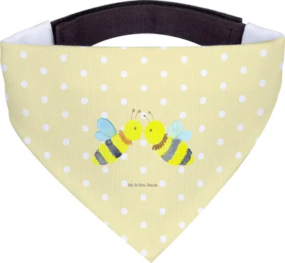 Produktbild von Mr. & Mrs. Panda Halstuch Biene Liebe - Gelb Pastell - Geschenk, Hunde, Tuch, Hund, Hundeschal, Für