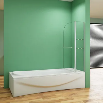 Produktbild von 130x75x140cm Badewannen 3 tlg. Faltwand Aufsatz 180° Duschwand Duschabtrennung