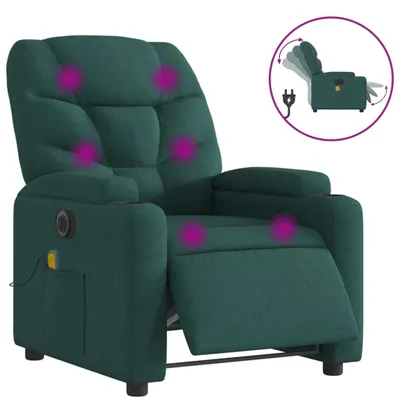 Immagine prodotto di vidaXL Sedia da massaggio elettrica in tessuto verde scuro