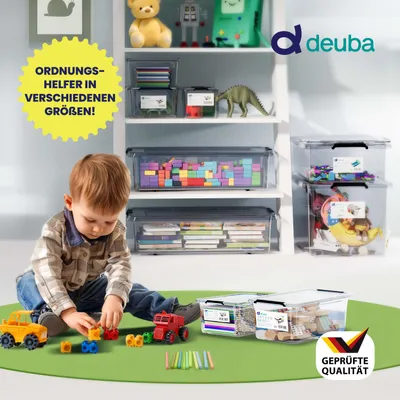 Produktbild von DEUBA® 10x Aufbewahrungsbox mit Deckel 2L Box Kunststoff Kisten lebensmittelecht BPA frei klein Klickverschluss transparent stapelbar Küche Schlafzimmer
