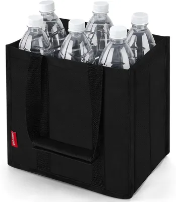 Productafbeelding van Flessentas - Draagtas Drank - Flessen Vervoeren - Houdt Flessen Rechtop - Voor 6 Flessen - Zwart