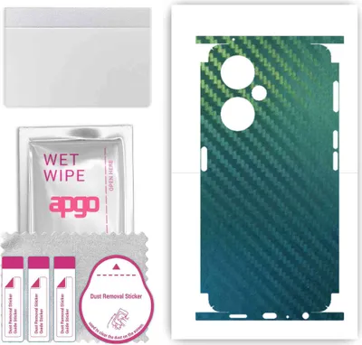 Produktbild von apgo Rückseite + Seiten Schutzfolie, Skin, kompatibel mit Oppo K11X, Hinten Displayschutzfolie aus Vinylfolie, kratzfest, einfache Montage - Kohlenstoff-Chamäleon CAKA1
