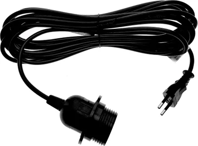 Produktbild von E27 Lampenfassung für Hängeleuchten mit Schalter 5,00 m schwarz