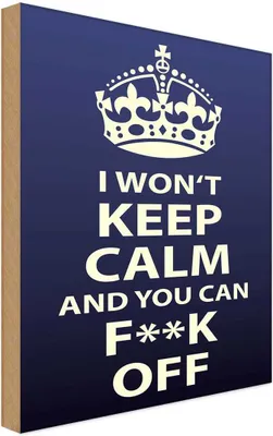 Produktbild von vianmo Holzschild 40x30 cm i won`t Keep Calm and you F**K