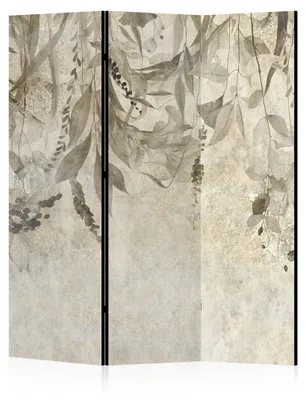 Zdjęcie produktu dla LUMASOUL Parawan dwustronny, parawan dzielący pomieszczenie, motyw liści, 135 x 172 cm